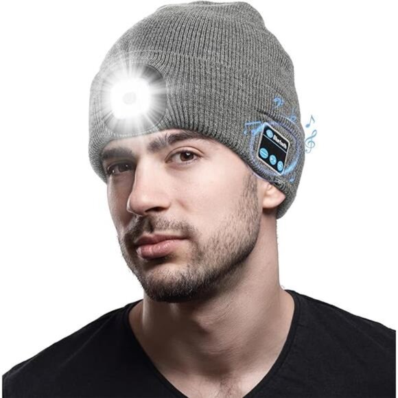 Bluetooth Beanie with The Light, Unique Tech Gifts - Picture 7 of 7